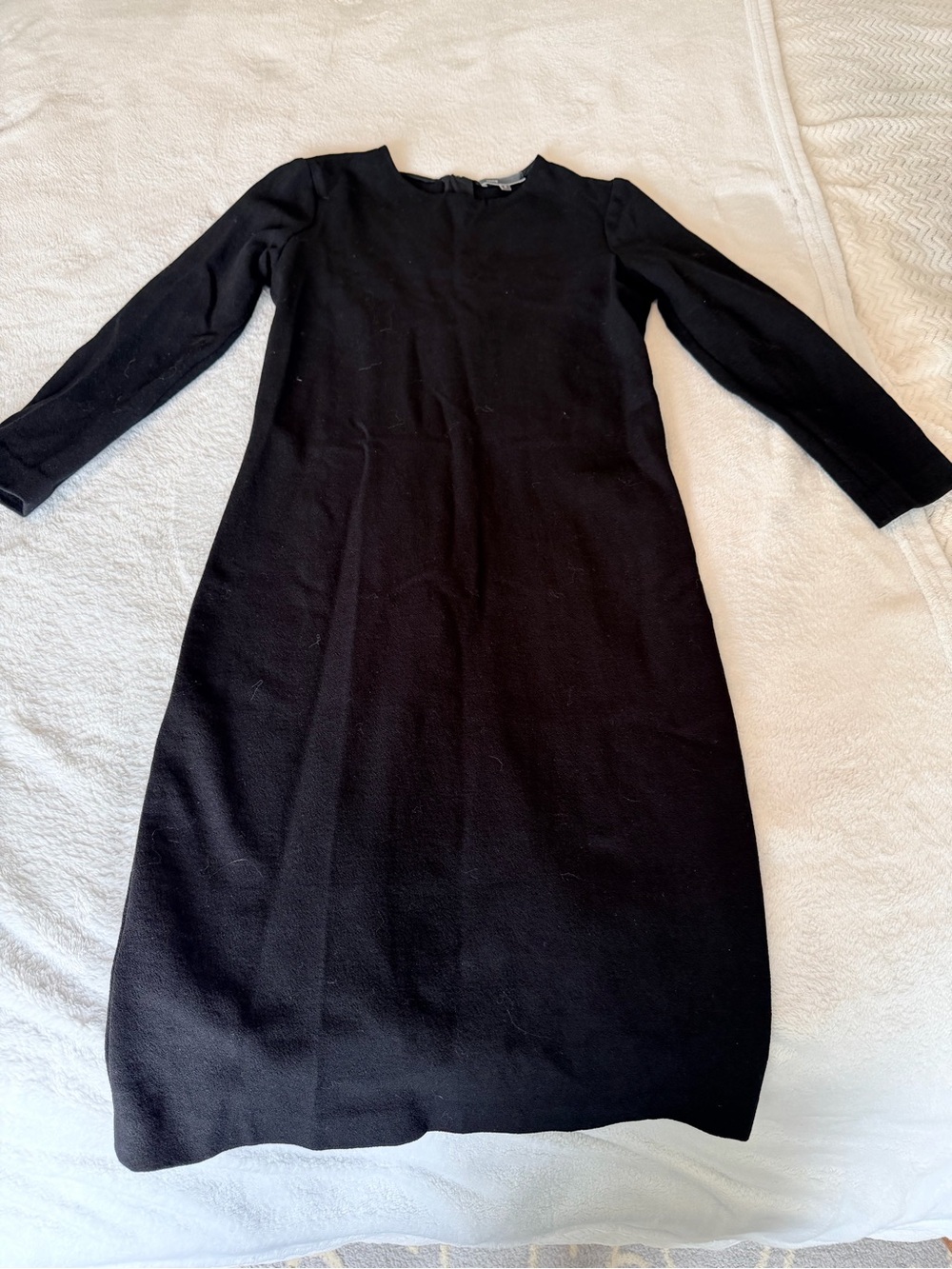 Vince Black Long-Sleeve Shift Dress